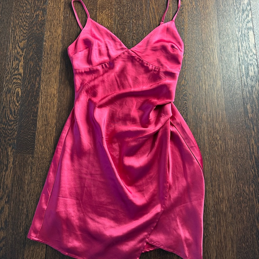 Pink satin mini dress from Altar’d State size small